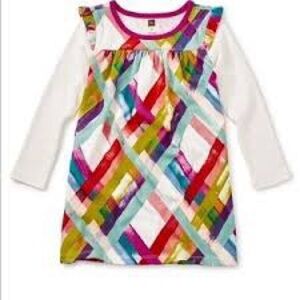 Tea Collection 8 girls Plaid Layered Sleeve Mighty Mini Dress